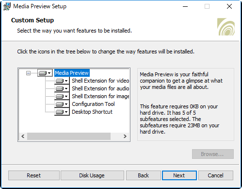 フリーソフトMedia Preview Configurationインストール
