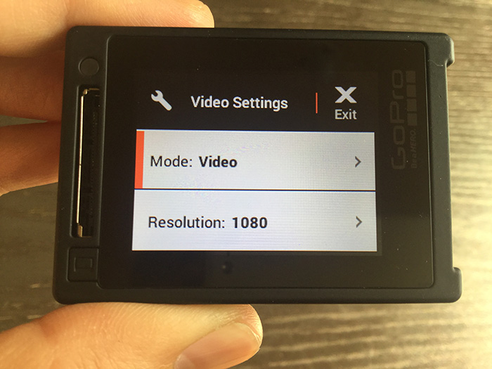 GoPro HERO4 ビデオセッティングモード アクションカメラ