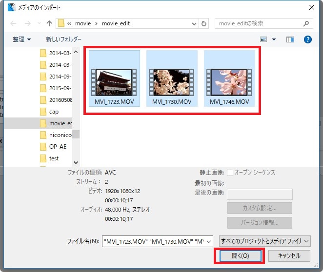 動画編集ソフトVegas Pro（ベガスプロ）の動画ファイルを読み込む方法