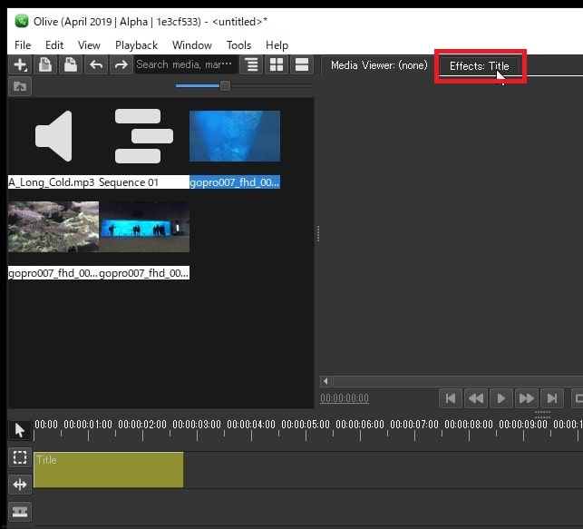 テキストテロップタイトルを挿入する方法 Olive動画編集ソフト